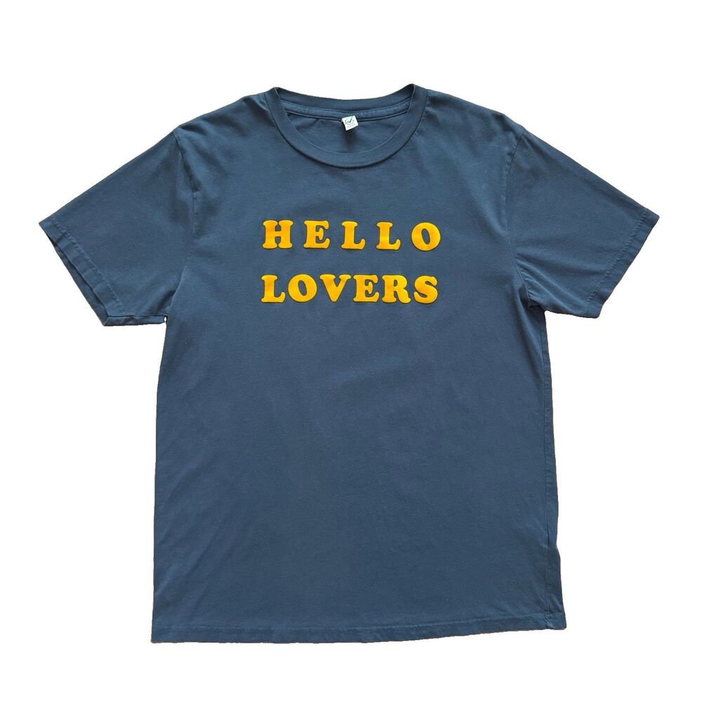 Niall Horan Hello Lovers Official Tour Merch T-shirt Size M Blue Yellow Felt